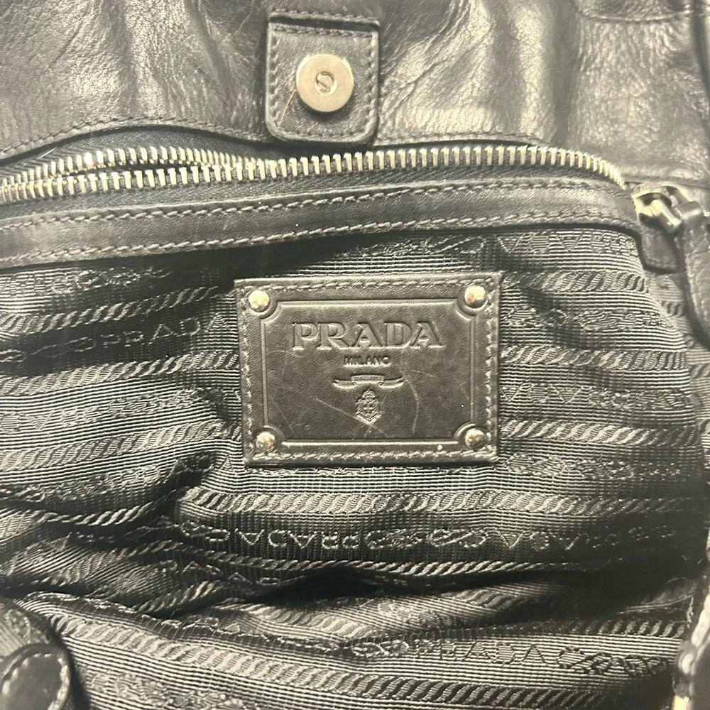 Prada Black Leather Shoulder Bag - Picture 5 of 8
